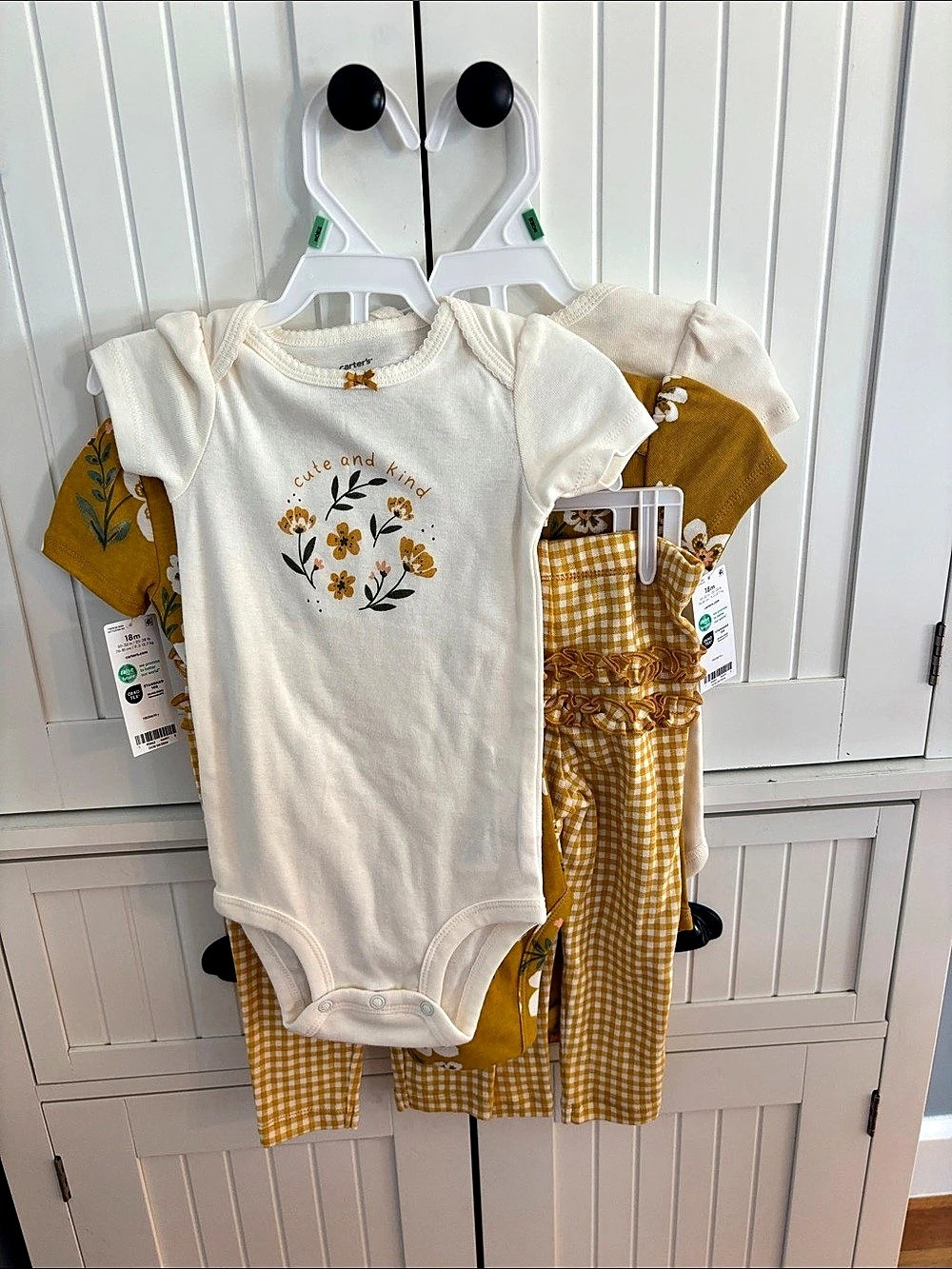 carter's 2-Piece Floral Bodysuit and Pant Set Floral Bodysuit & Gingham Pant Set